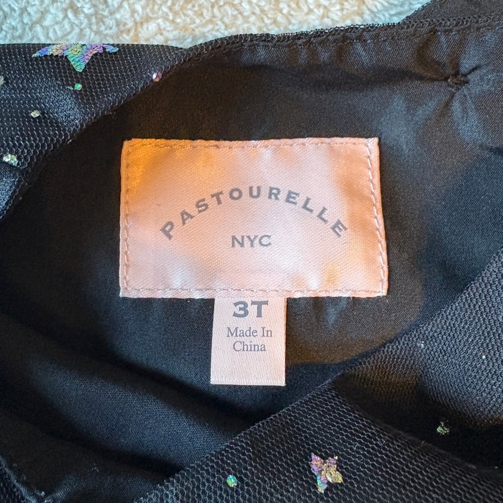 Pastourelle NYC Black Tulle Dress with Silver Starry Accents, size 3T - Picture 2 of 4